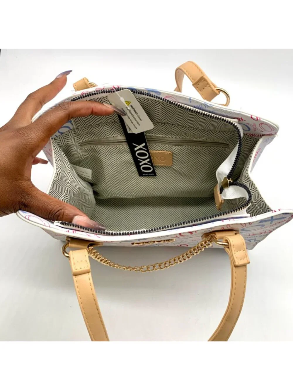 Xoxo White Satchel Bag